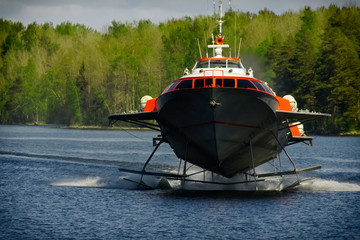 hydrofoil boat on water © mowgli