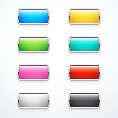 Set of rectangle buttons