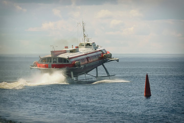 hydrofoil boat on water © mowgli