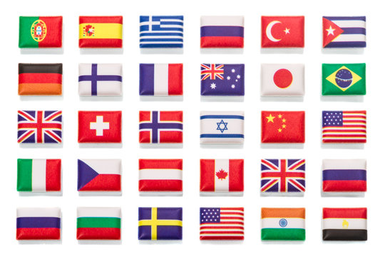 Thirty miniature flags volumetric