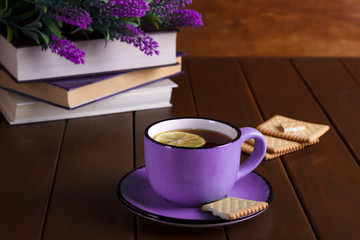 Cup of tea and books