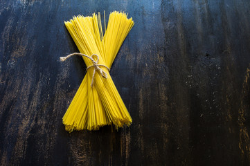 Uncooked pasta spaghetti