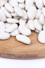 Close up macro raw white beans