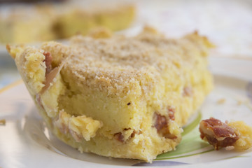 potatoes timbale stuffed with mozzarella and cured ham