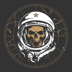 Skull astronaut illustration © d1sk