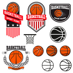 Set of  basketball labels and logos and design elements for bask