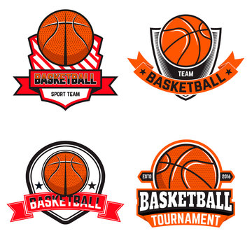 Set of  basketball labels and logos and design elements for bask