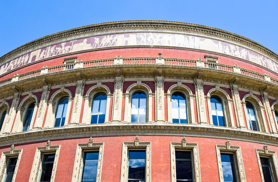 London, detail of the facade of the Royal Albert Hall