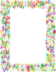 Background with letters.