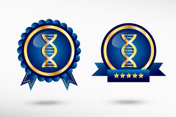 DNA icon stylish quality guarantee badges
