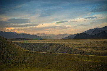 Fototapeta na wymiar Plain of Altai