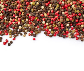 Black, red and white pepper
