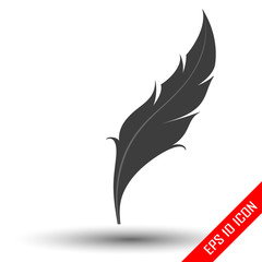 Feather icon. Feather flat design. Picture of Feather. Vector illustration.