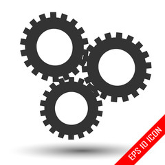 Gears flat icon. Gears logo. Mechanic gear. Gear symbols.