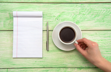 coffee and notebook