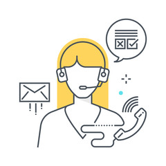 Color line, customer service illustration