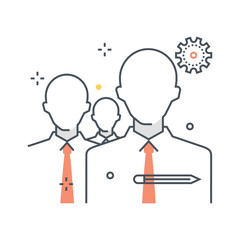 Color line, team leader illustration