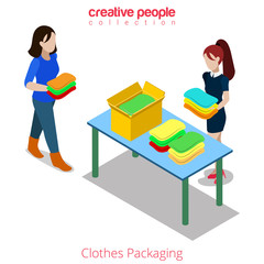 Clothes fashion boutique shop shopping flat isometric vector 3d