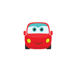Car auto cartoon icon design logo template. Retro kids little toy with eyes mobile application game icon. Car parts service funny logo emblem concept