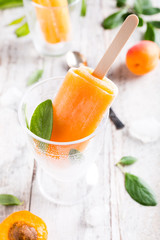 Homemade apricot popsicles
