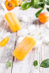 Homemade apricot popsicles