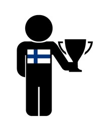 Finlandais avec un trophée