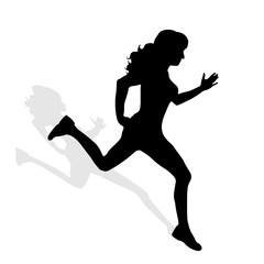 Vector silhouette of girl.