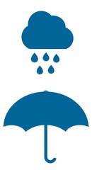 Obraz premium Nuage de pluie sur un parapluie bleu
