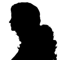 Vector silhouette of woman.