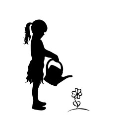 Vector silhouette of girl.