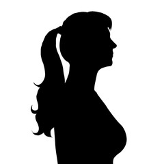 Vector silhouette of woman.