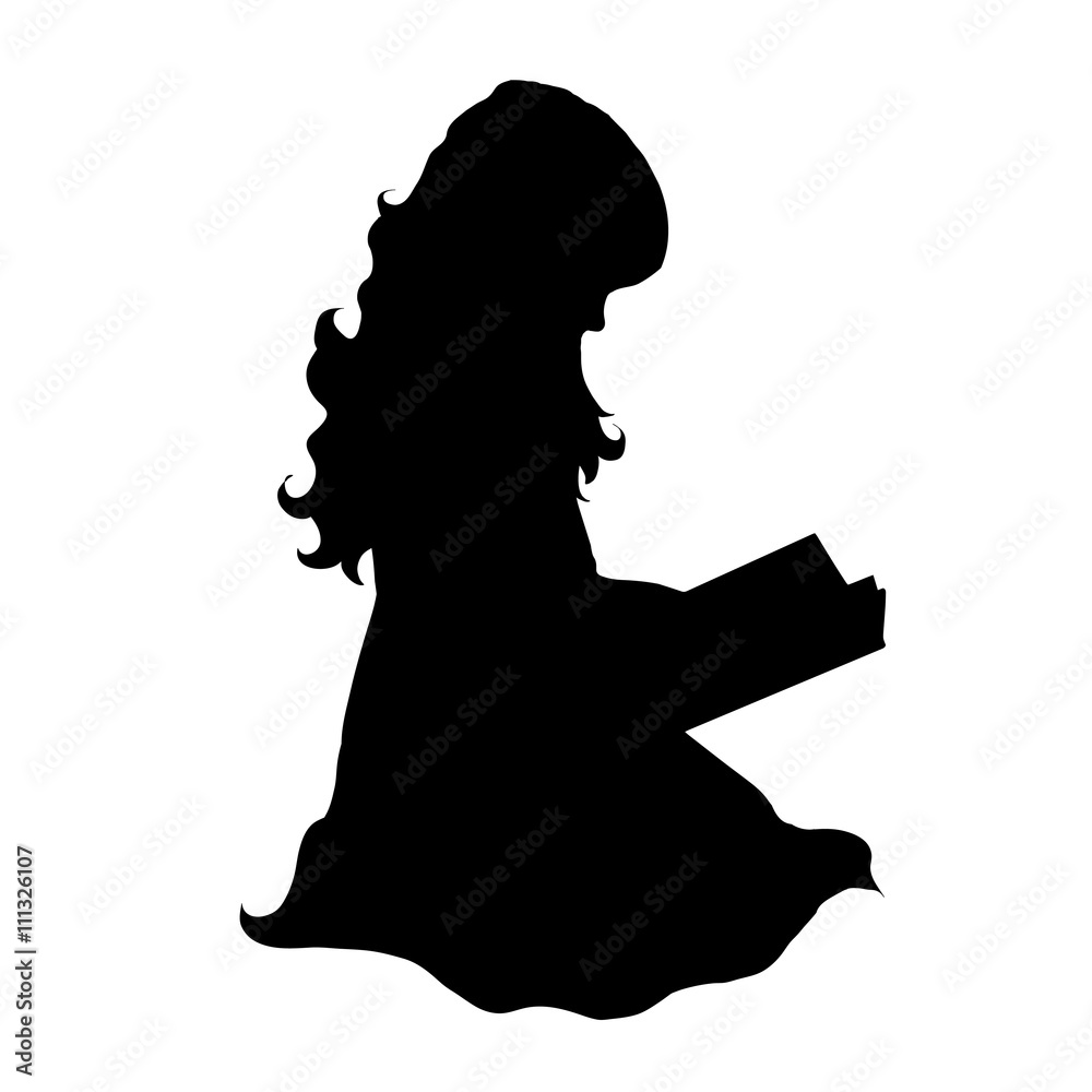 Poster vector silhouette of girl.