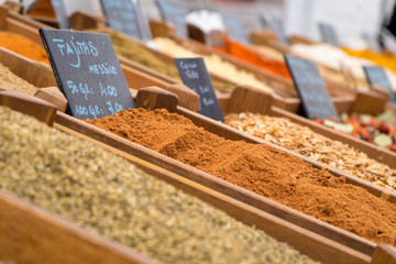 Fajitas spice powder at market stall