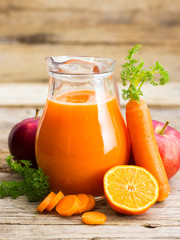 Carrot juice in the jug
