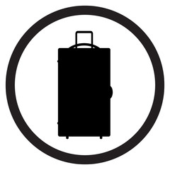 Luggage icon black white vector