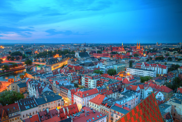 Wrocław wieczorna panorama miasta © Patryk Michalski