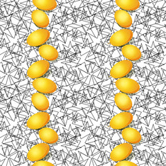Yellow melon on abstract black-and-white background