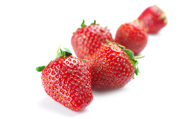 Strawberries on white