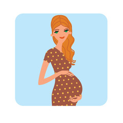 Pregnant woman. Pregnancy. Vector illustration