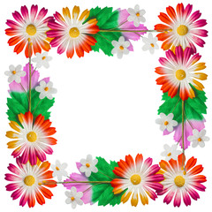 Fototapeta na wymiar Flowers made of colorful paper used for decoration isolated on