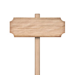 Wooden sign isolated on white
