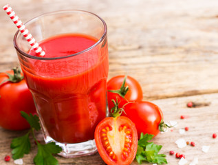 Tomato juice in the glass
