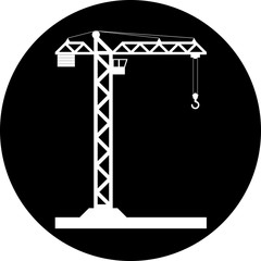 Building Tower crane icon - vector, flat design. Eps 10.