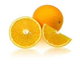 Orange fruit isolated on white background