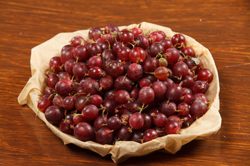 Gooseberry on a wooden table