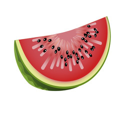 Арбуз на изолированном белом фоне, долька арбуза