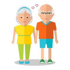 elderly couple sport walk