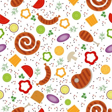 bbq seamless color pattern