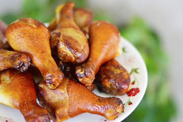 Smoked chicken drumsticks
