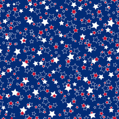 Fototapeta na wymiar American stars seamless pattern